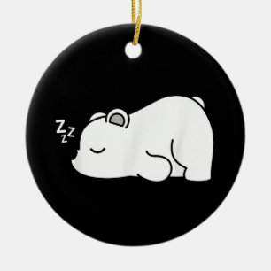 Adorno De Cerámica Divertido Lindo Polar Cansado Durmiendo Animal Árt