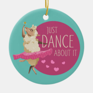 Adorno De Cerámica Divertido mensaje de oveja - Solamente baile acerc