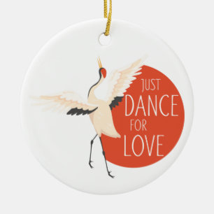 Adorno De Cerámica Divertido mensaje de pájaro - Sólo baile por amor
