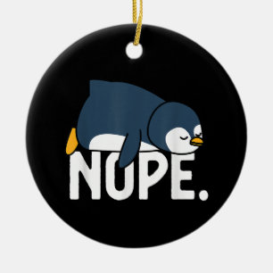Adorno De Cerámica Divertido No Hoy Pinguino Perezoso Amante De Los A