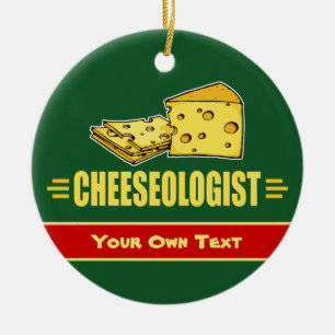 Adorno De Cerámica Divertido Queso Personalizado CHEESEOLOGO Navidad