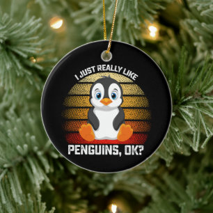 Adorno De Cerámica Divertido, simplemente me gustan mucho los pingüin