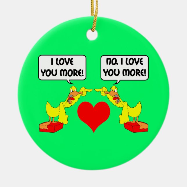 Adorno De Cerámica divertido te amo (Frente)