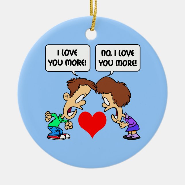 Adorno De Cerámica divertido te amo (Frente)