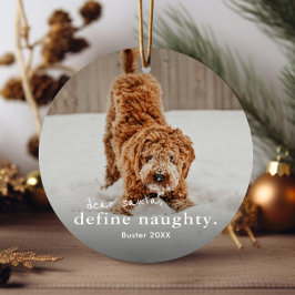 Adorno De Cerámica Divertido travieso mascota 2 foto Navidad 