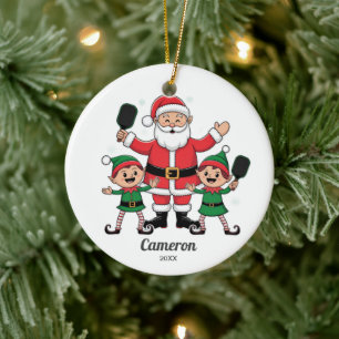 Adorno De Cerámica Divertidos Navidades de bolas de póquer Santa, Elv