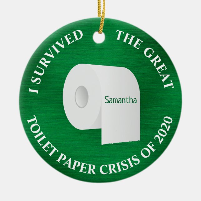 Adorno De Cerámica Divertidos Navidades de papel higiénico 2020 (Frente)