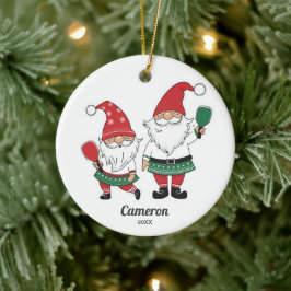 Adorno De Cerámica Divertidos Navidades Pickleball Gnomes, tu foto te