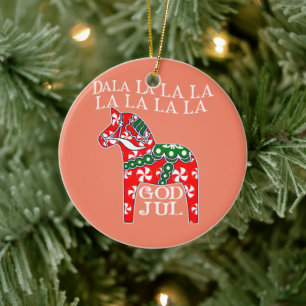 Adorno De Cerámica Divertidos Navidades suecos Dios Jul Dala Horse Da