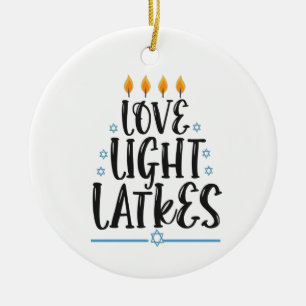 Adorno De Cerámica Diviértete con la latke de Hanukkah Humor judío de