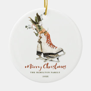 Adorno De Cerámica Diviértete con una foto familiar vintage de Navida