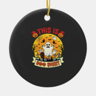 Adorno De Cerámica Diviértete Halloween Boo Sheet Fantasma Cementerio