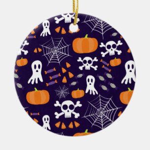 Adorno De Cerámica Diviértete patrón de Halloween
