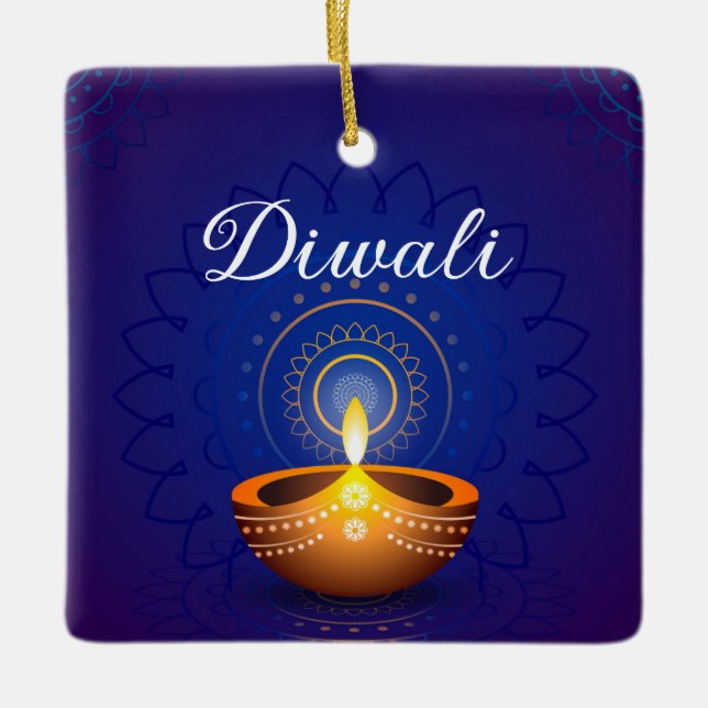 Adorno De Cerámica Diwali (Anverso)