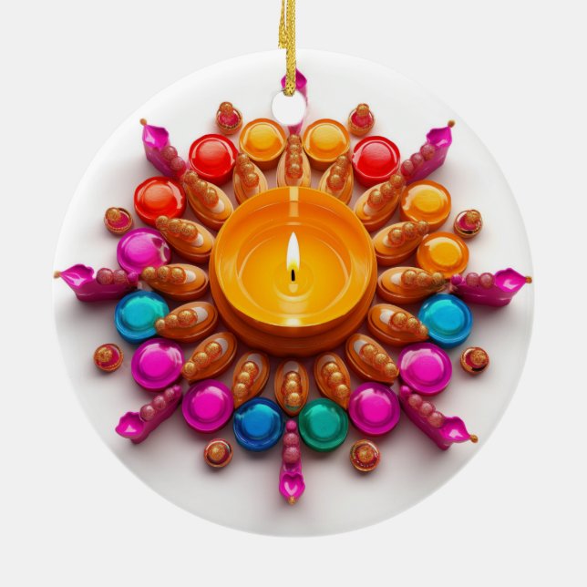 Adorno De Cerámica Diwali Diya (Atrás)
