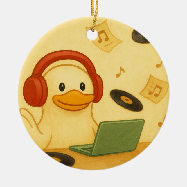 Adorno De Cerámica DJ Feliz (Frente)