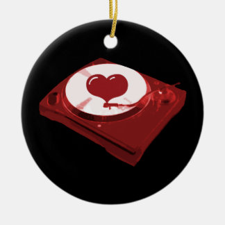 Adorno De Cerámica DJ Heart Turntable