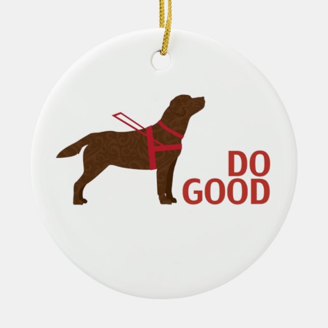 Adorno De Cerámica Do Good - Service Dog - Chocolate Lab (Frente)