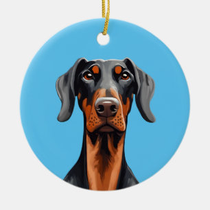 Adorno De Cerámica Doberman