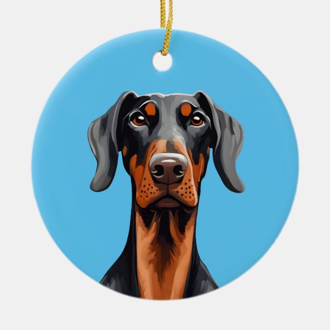 Adorno De Cerámica Doberman (Frente)