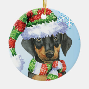 Adorno De Cerámica Doberman feliz de Howliday