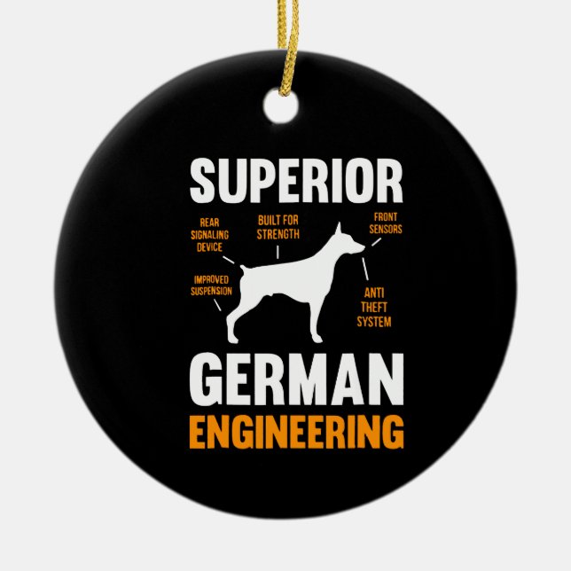 Adorno De Cerámica Doberman Gift | Ingeniería alemana superior (Frente)