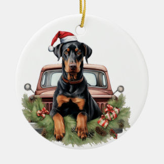 Adorno De Cerámica Doberman Holi