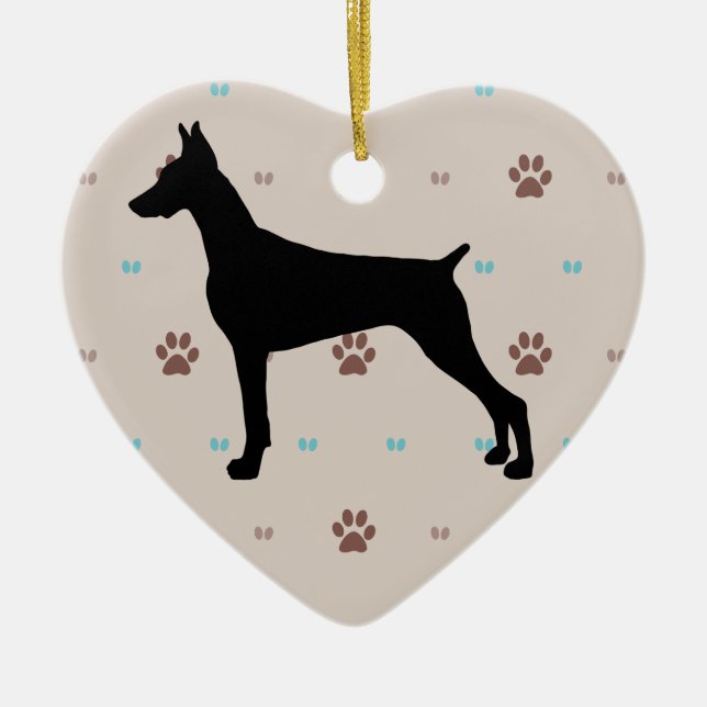 Adorno De Cerámica Doberman Pinscher (Frente)