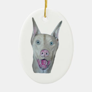 Adorno De Cerámica Doberman Pinscher