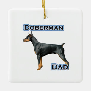 Adorno De Cerámica Doberman Pinscher Dad 4 - Keychain