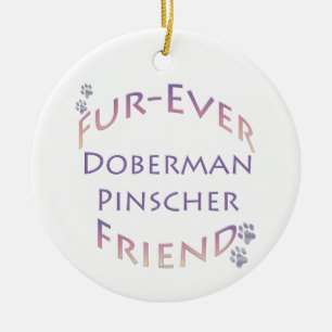 Adorno De Cerámica Doberman Pinscher Furever