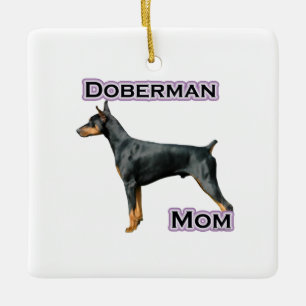 Adorno De Cerámica Doberman Pinscher Mom 4 - Keychain