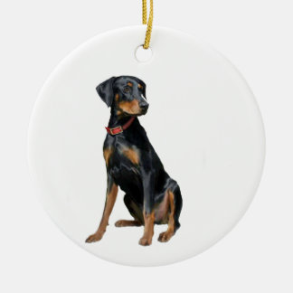 Adorno De Cerámica Doberman Pinscher (natural)