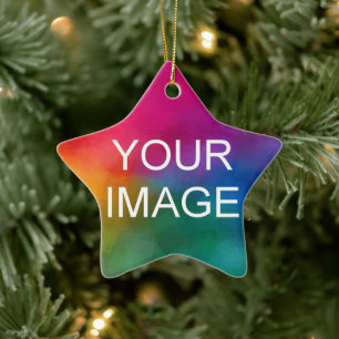 Adorno De Cerámica Doble cara de diseño Cargar foto propia o estrella