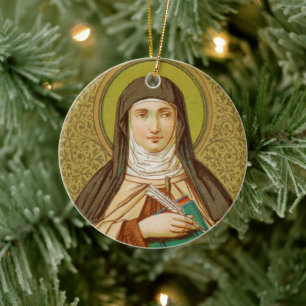 Adorno De Cerámica Doble cara Santa Teresa de Ávila (SNV 27) Círculo