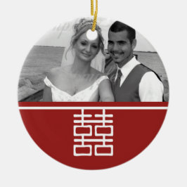 Adorno De Cerámica Doble felicidad Boda chino (doble cara)