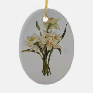 Adorno De Cerámica Doble Narcissi Bouquet Arte floral