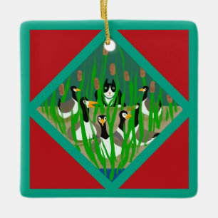 Adorno De Cerámica Doce días de Navidades con un sexto día de gato