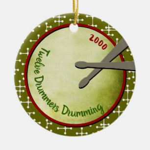 Adorno De Cerámica Doce tambores tambores - Año Personalizado