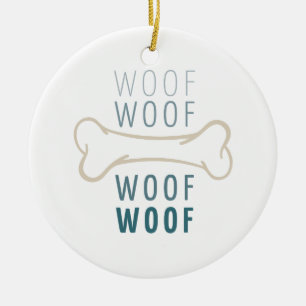 Adorno De Cerámica Dog Bone Woof