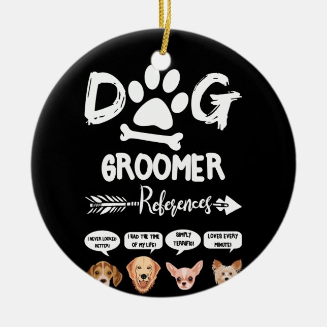 Adorno De Cerámica Dog Groomer Regalo Referencias Grooming Dog Salon  (Frente)