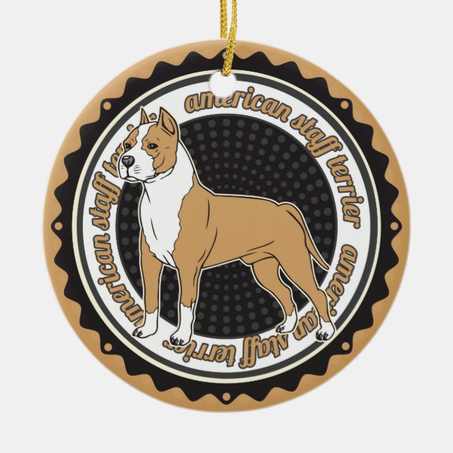 Adorno De Cerámica Dog Lover American Staffordshire Terrier (Frente)