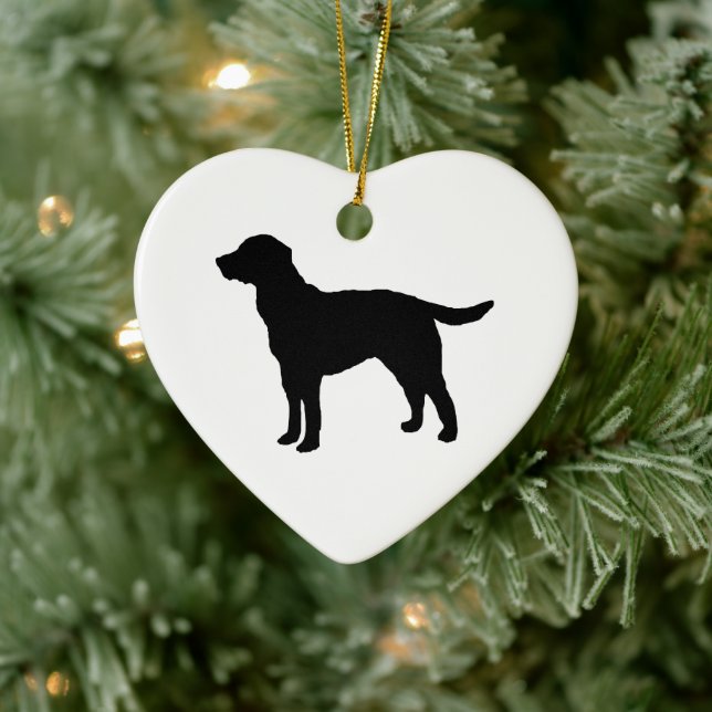 Adorno De Cerámica Dog Painting Silhouette Christmas Art Ceramic (Árbol)