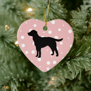 Adorno De Cerámica Dog Painting Silhouette Christmas Art Ceramic Cera