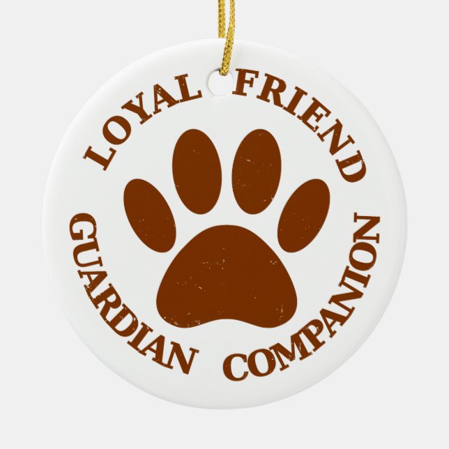 Adorno De Cerámica Dog Paw Loyal Friend (Frente)