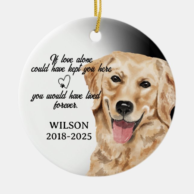 Adorno De Cerámica Dog Photo Ornament, Dog Memorial,Golden Retriever. (Frente)