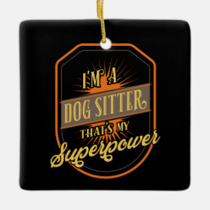 Adorno De Cerámica Dog Sitting Dog Sitter