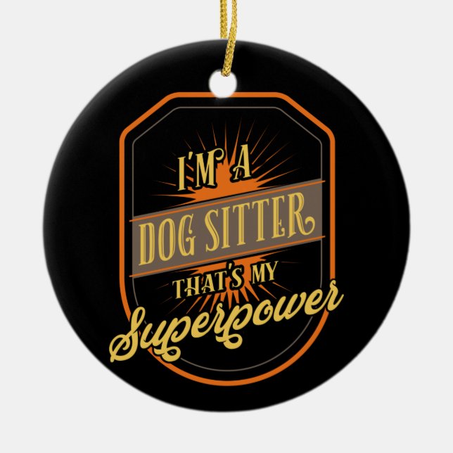 Adorno De Cerámica Dog Sitting Dog Sitter (Frente)