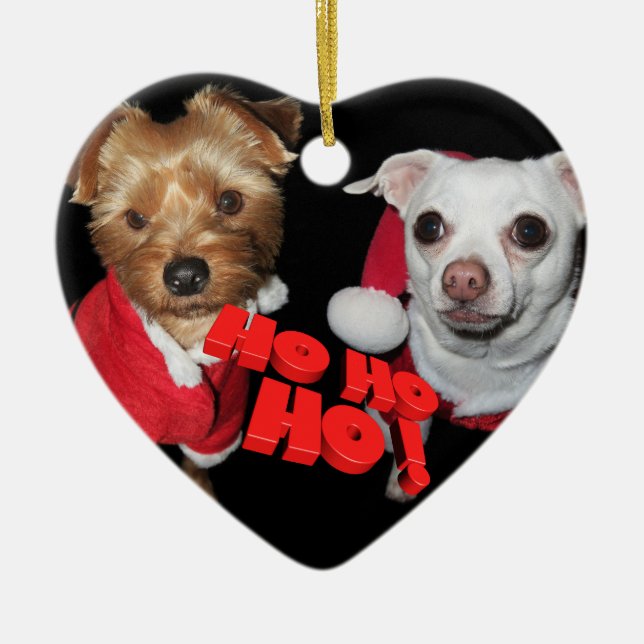 Adorno De Cerámica Doggies Navidades desea (Frente)