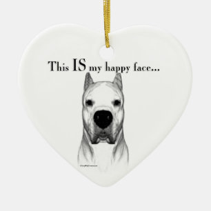 Adorno De Cerámica Dogo Argentino Happy Face